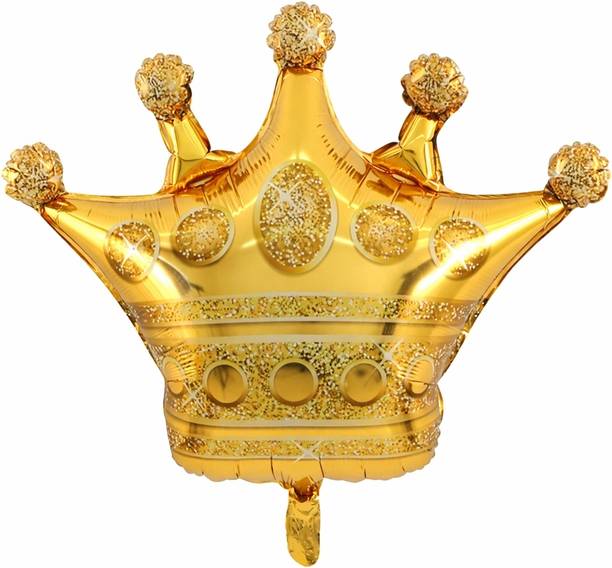 homebaklers Solid Title Golden Crown Shape Foil Balloon for Birthday Party Decoration Balloon
