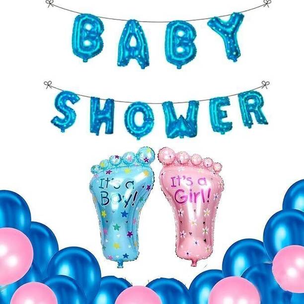 PARTY MIDLINKERZ Solid Baby Shower Theme Decoration Items kit Combo For Kids & Baby Balloon