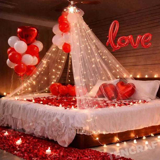 ballooooify Solid Royal Love Luxe Romantic Bed Decoration Setup Balloon