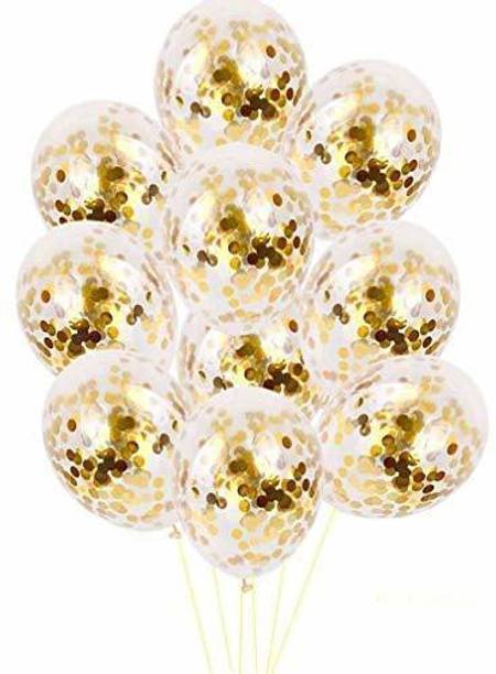 lalantopparties Printed Golden Confetti Balloons - 30Pcs Set Balloons For Decorations, Helium Balloons Balloon