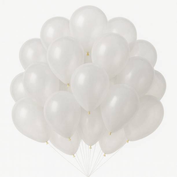 SBITEnterprise Solid While Metalic Balloon