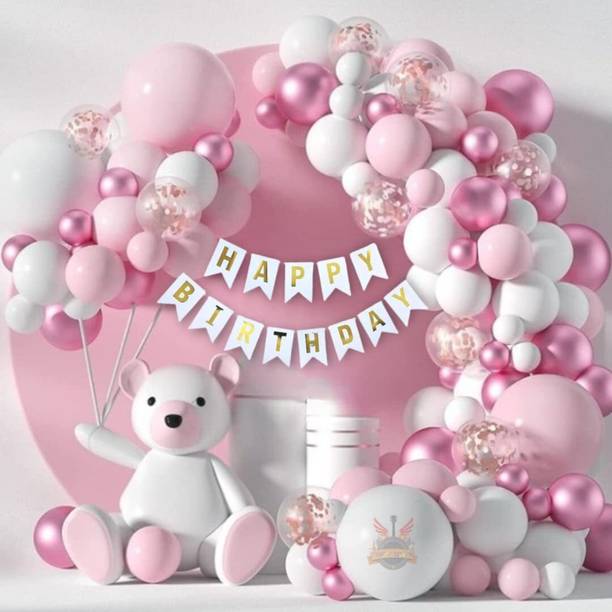 PartyTown Solid Bring the Fairy Tale to Life with Our Pink and White Balloon Decorations Balloon