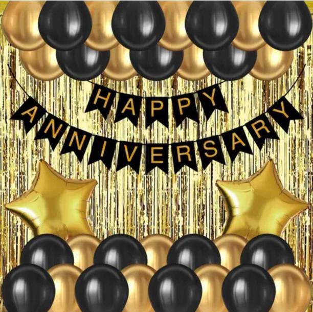 R2R Solid Happy Anniversary Party items kit combo, Wedding , Marriage Celebration Combo Balloon