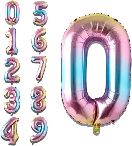 Fun Town Solid Birthday/ Anniversary Patry Decoration Foil Plain 0 Number 32" Helium Supported Balloon