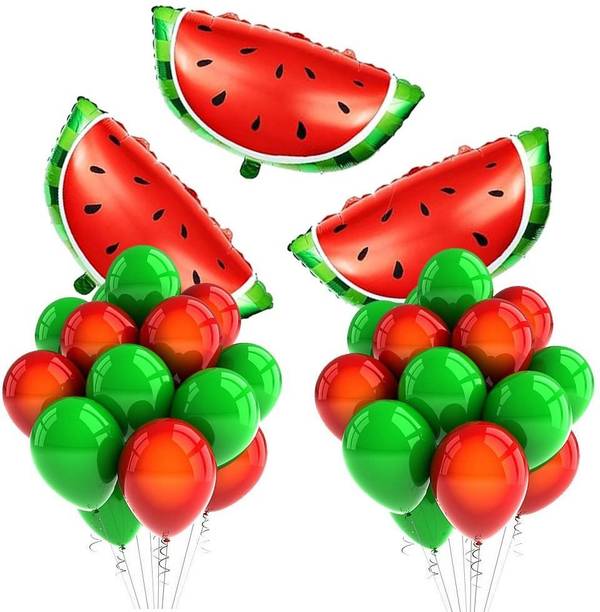PopTheParty Solid Watermelon Foil Helium Balloons Cartoon Fruit Air balloons for Birthday Parties Balloon