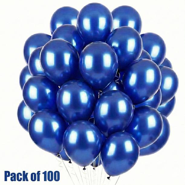 HDM STORES Solid Blue HD Metallic Balloons for Anniversary Birthday Wedding Party Decor Balloon