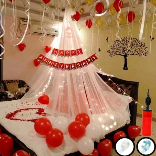 ballooooify Solid Royal Love Red Romance Anniversary Arch Décor Set Balloon
