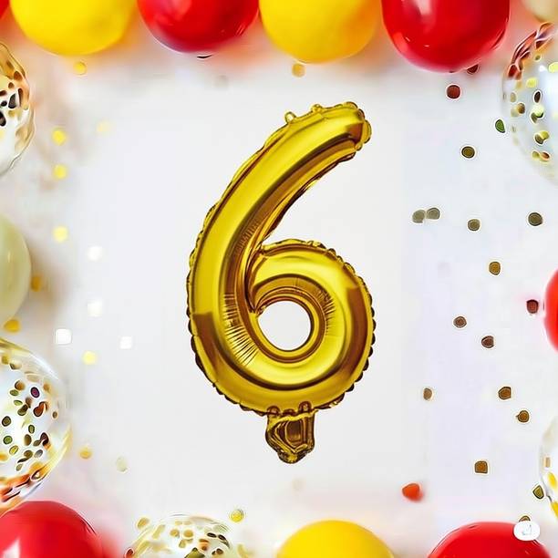 shree maruti shopping Solid 6 Number Helium Birthday/Anniversary Balloon Balloon