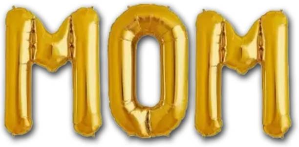 Peach Poppers Solid MOM Golden 16" Foil Balloon For Mothers day Letter Balloon