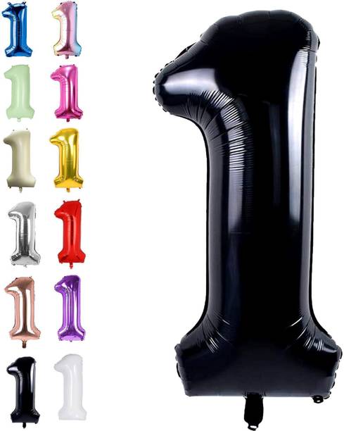 Fun Town Solid Birthday/ Anniversary Patry Decoration Foil Plain 1 Number 32" Helium Supported Balloon