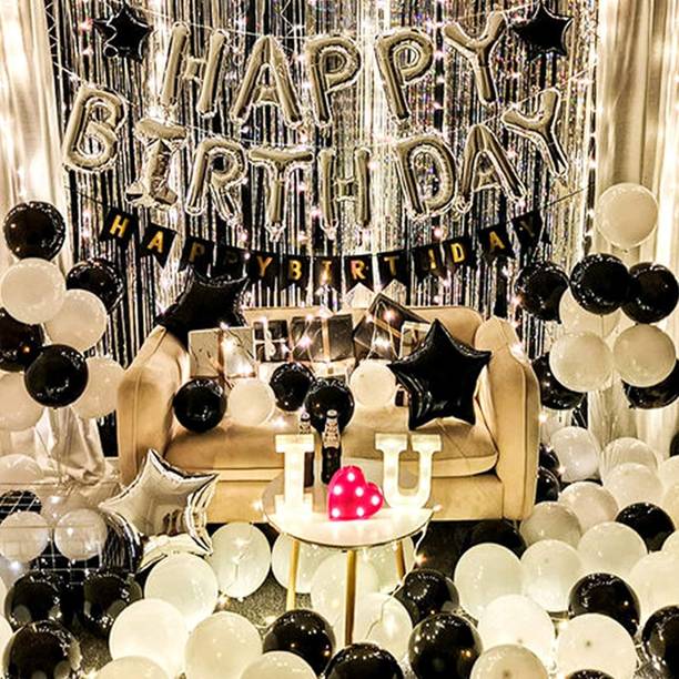 Balloon and you Solid Happy Birthday Decoration Items Kit Combo For Boys, Girls, Husband, Wife Balloon