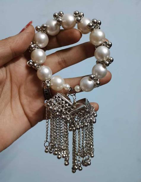 TET Alloy Pearl Silver Bracelet
