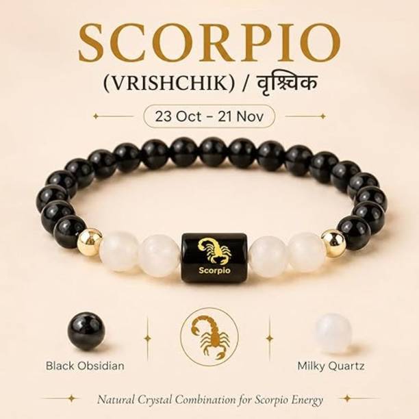 Crystal, Black Obsidian Beads, Moonstone Bracelet