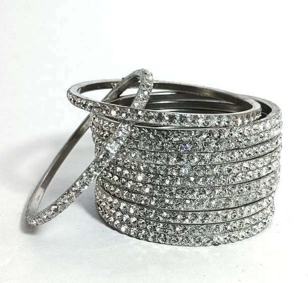 Alloy Crystal Silver Coated Bangle