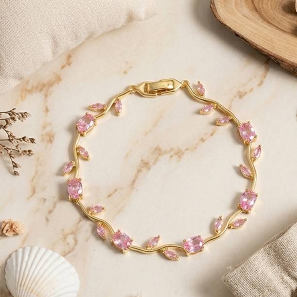 Brass Cubic Zirconia Gold-plated Bracelet