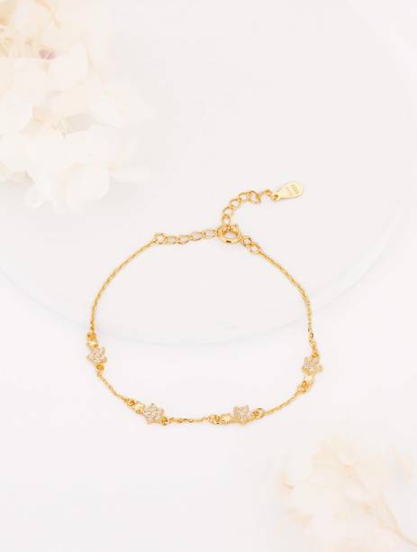 Sterling Silver Zircon Gold-plated Bracelet