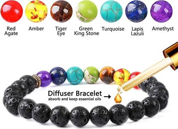 Nav Gems Store Crystal, 7 Chakra Beads, Agate, Crystal, Jade, Quartz Bracelet