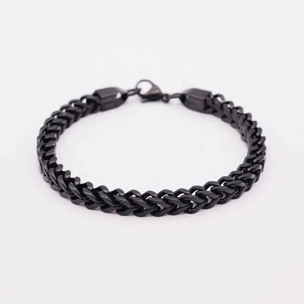 Agarwalproduct Metal, Alloy, Steel, Stainless Steel Platinum, Rhodium, Black Silver Bracelet