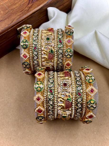 Metal Beads Bangle Set