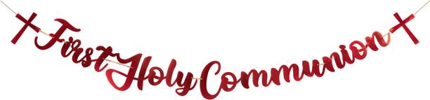 The Decor Queen First Holy Communion Banner | Elegant Religious Party Decoration Banner