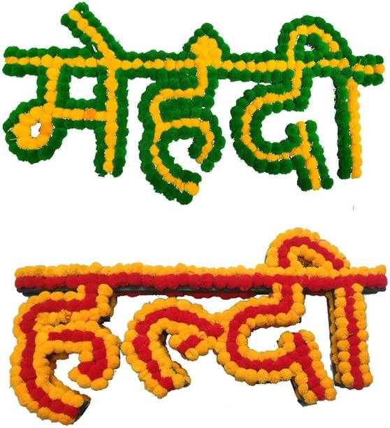 YahYahDecor Haldi Banner, Mehendi Floral Banner, Haldi Decoration Set Banner