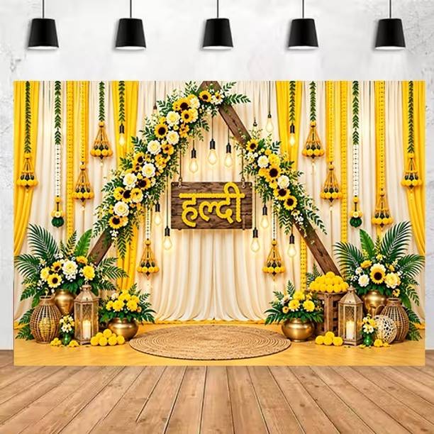 ADISHA FASHIOAN HALDI DECORATION BANNER Banner