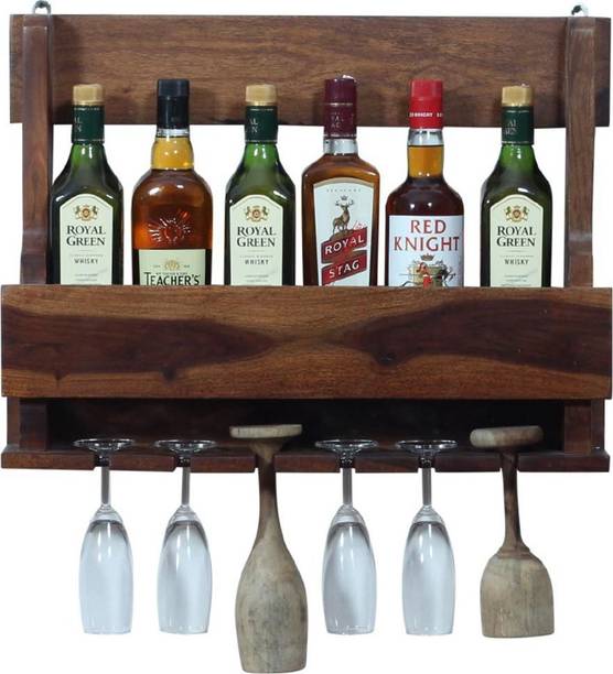 Kalpanik Craft Furlanko Mini Bar Without Top(20"x23.2"x5.4"),12-Month Warranty,Natural Colour Solid Wood Bar Cabinet