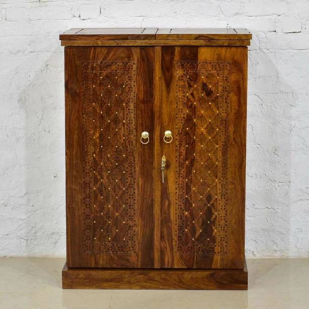 BAGARI ARTS Solid Wood Bar Cabinet