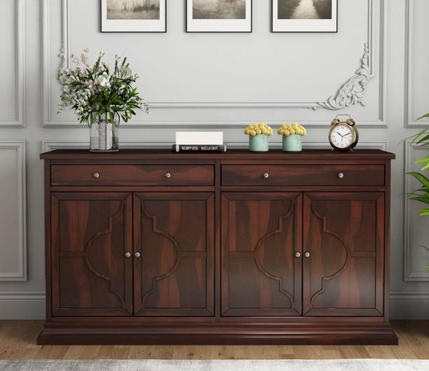 kusum handicrafts Perfect Homes Sheesham Wood Cabinet with Multiple Storage FreeStanding Sideboard Solid Wood Bar Cabinet