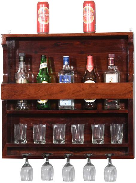 KHATIARTS Solid Wood Bar Cabinet
