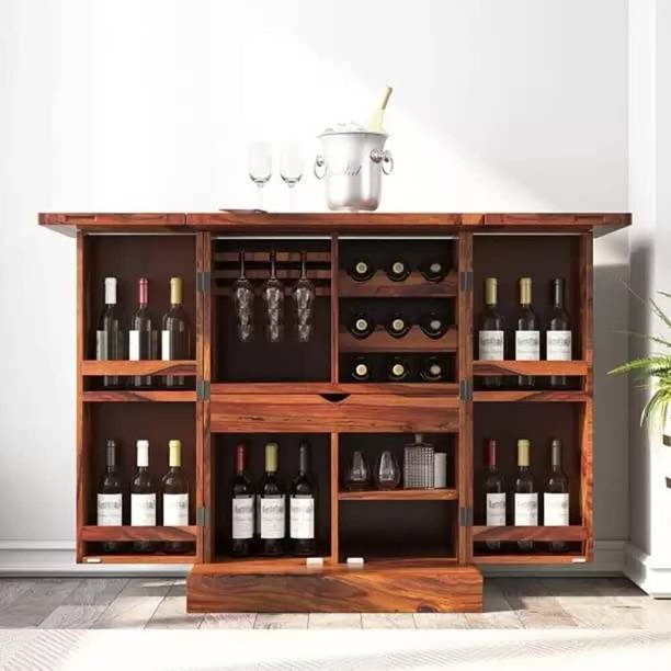 UNITEK FURNITURE Louis Rosewood (Sheesham) Solid Wood Bar Cabinet