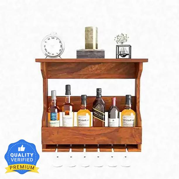 MAA LAXMI Solid Wood Bar Cabinet