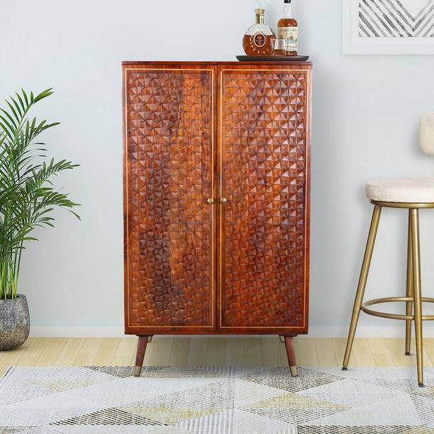 Hometown PHOOLKARI Solid Wood Bar Cabinet