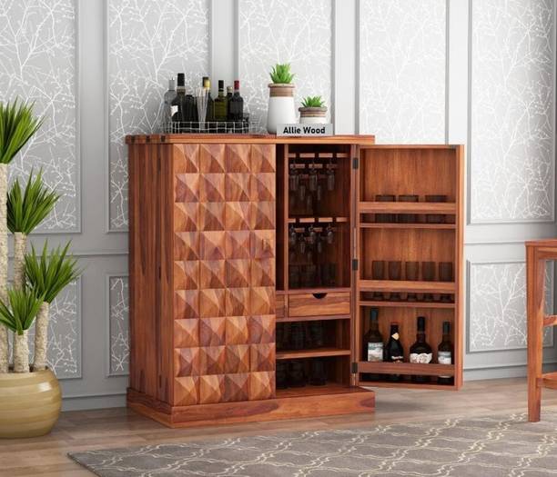 Allie Wood Rosewood (Sheesham) Solid Wood Bar Cabinet