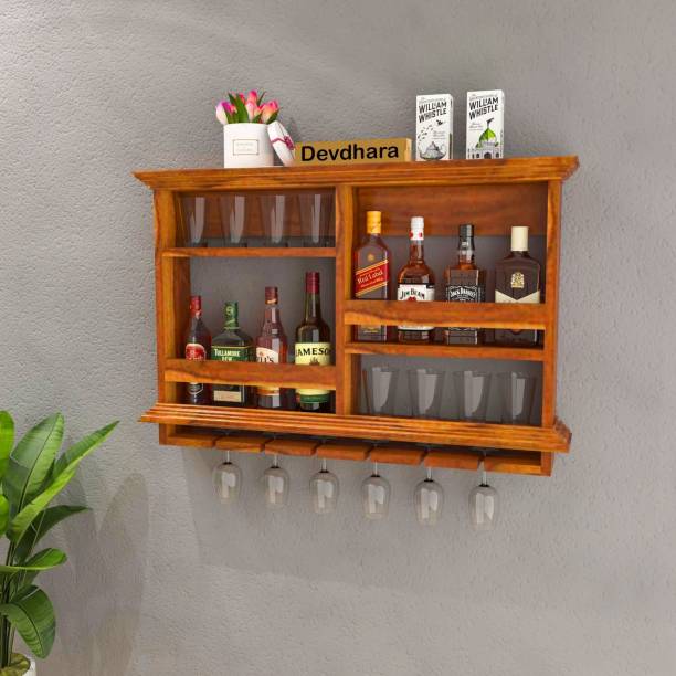 silvercrafts Bar cabinet Solid Wood Bar Cabinet
