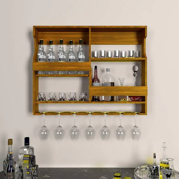GenuineDecor Bottle Holder Bar Cabinet Solid Wood Bar Cabinet