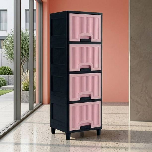 MAXTID 6 Layer White Cabinet Plastic Bar Cabinet