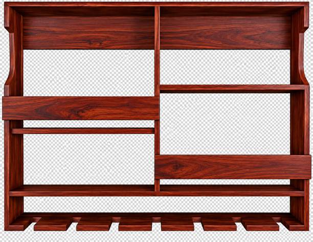 GenuineDecor Wall mounted rack Solid Wood Bar Cabinet