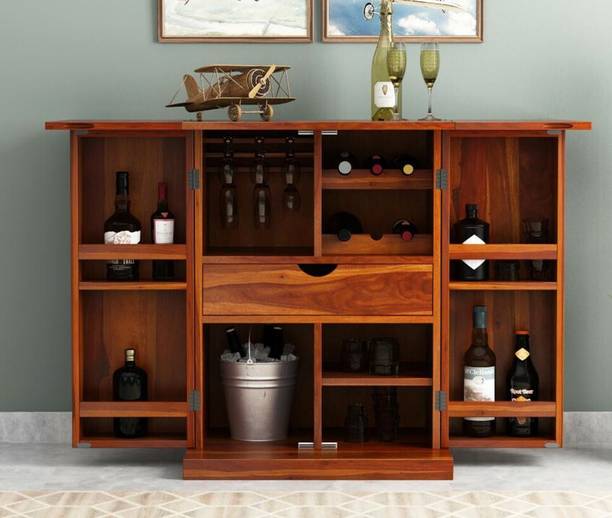Allie Wood Rosewood (Sheesham) Solid Wood Bar Cabinet