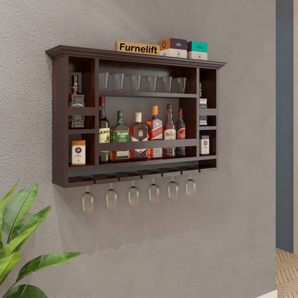 Furnisthan chessy wall mounted Solid Wood Bar Cabinet