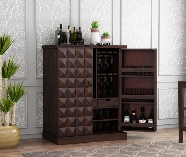 Allie Wood Rosewood (Sheesham) Solid Wood Bar Cabinet