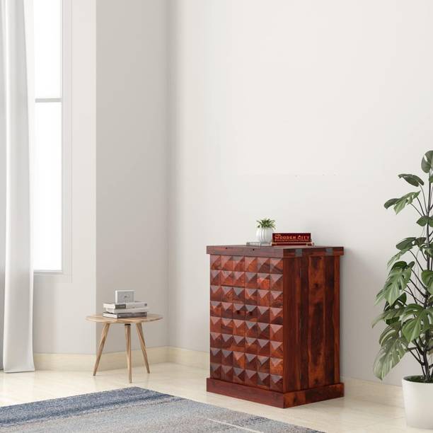 THE WOODEN CITY Solid Wood Bar Cabinet