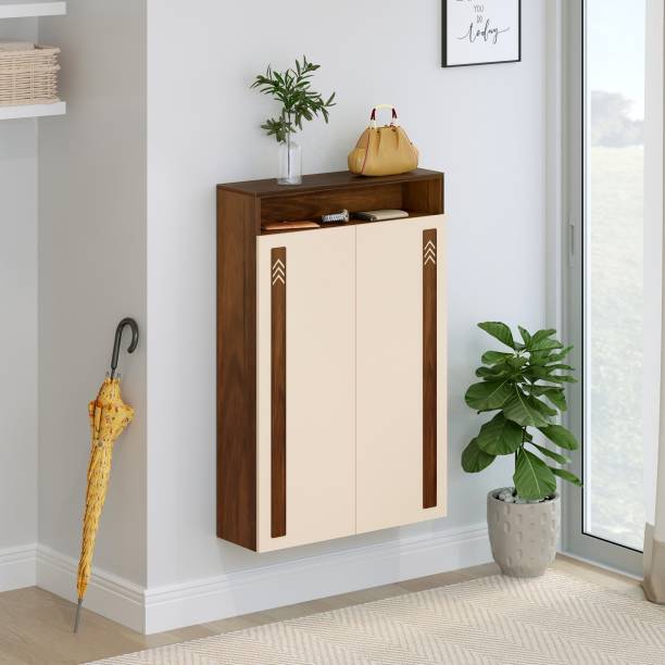 BLUEWUD Whartin 2 Door Shoe rack with storage shelve for Hall Home Furniture Engineered Wood Bar Cabinet