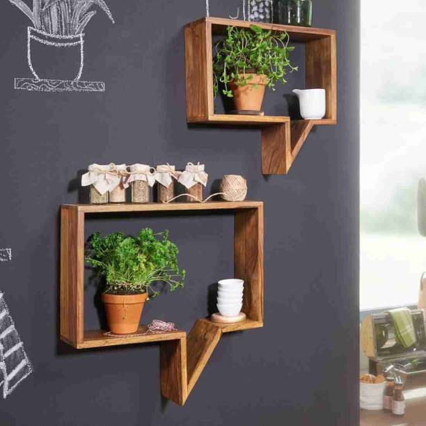 BATUKNATH Solid Wood Bar Cabinet Wall Shelf With Bottele and Glass Hanging Solid Wood Solid Wood Bar Cabinet