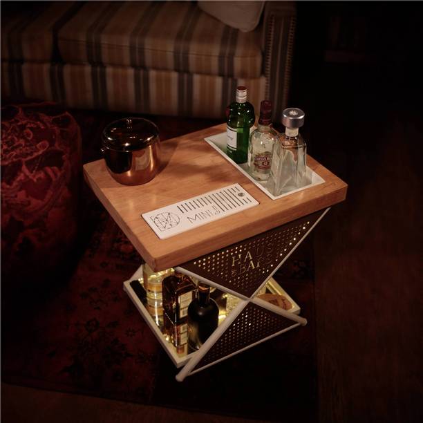 SPEEDX Model J Mini Home Bar Table With Compact and Foldable Design Metal Bar Cabinet