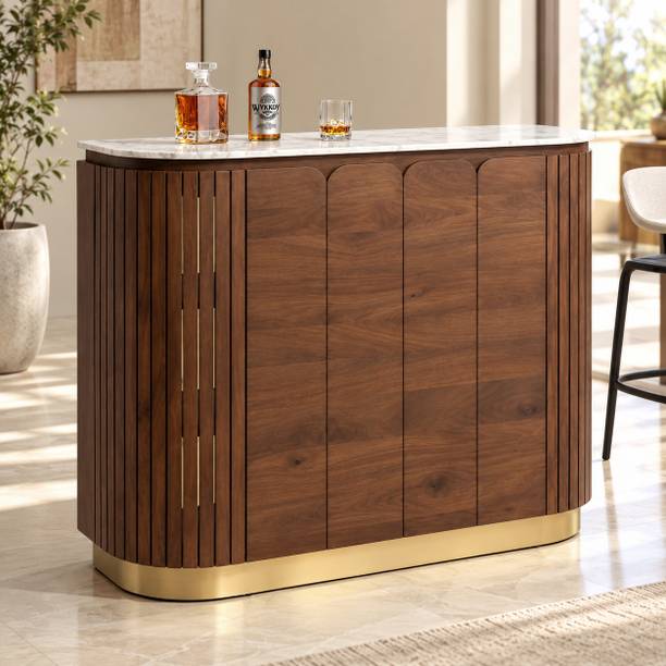 THE ATTIC The Attic Carlston Bar Cabinet,Hard and Soft Drinks Bar Storage Cabinet Solid Wood Bar Cabinet
