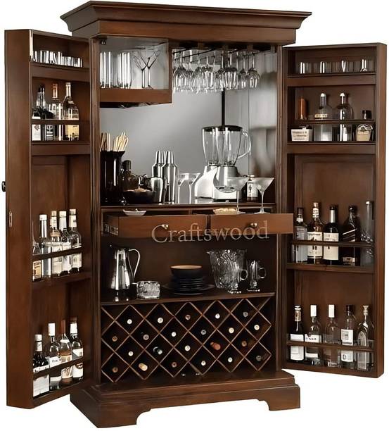 Credenza Solid Wood Bar Cabinet