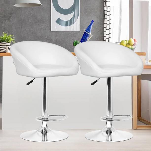 Da URBAN Mini White Pack of 2 | Revolving | Height Adjustable | Kitchen \ Café \ Store | Leatherette Bar Stool