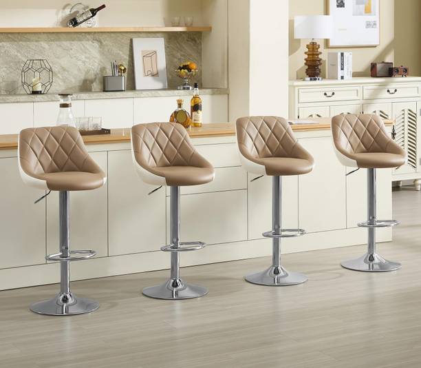 FD Furnituredeal Unique Pack of 2 Bar Stool Leather 3 year warranty Leatherette Bar Stool Leather Bar Stool