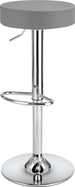 CRAFTSPEN Round Bar Stool PU Leather with Footrest 15.2x14x32.7 Height Adjustable Metal Bar Stool